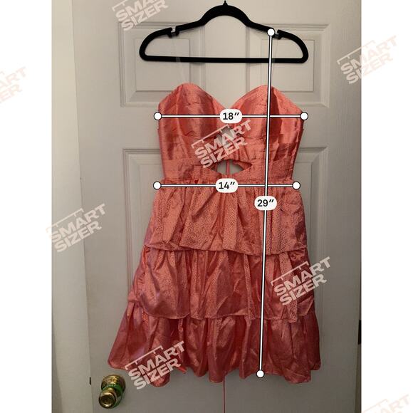 Cute Coral Shorty Dress With Glitter NWT - Picture 3 of 6
